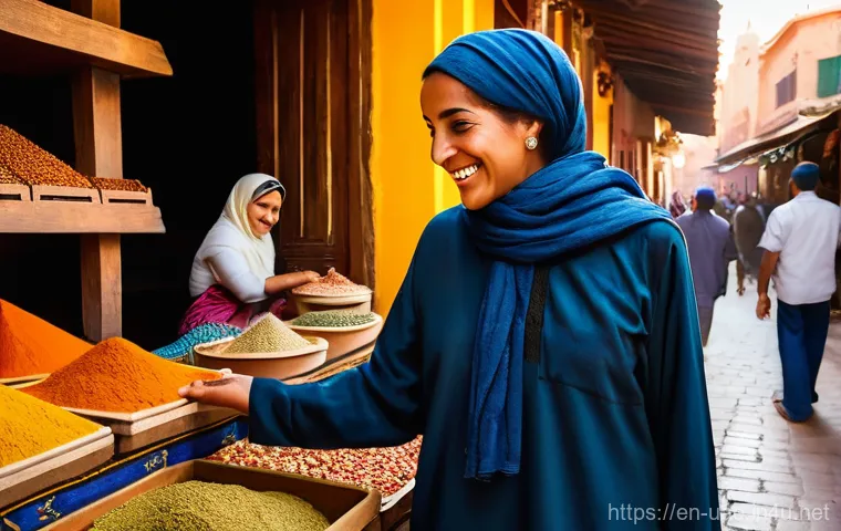 아랍어 기본 인사말 배우기 - Prompt 1: The Warm "Marhaba" in a Bustling Souk**